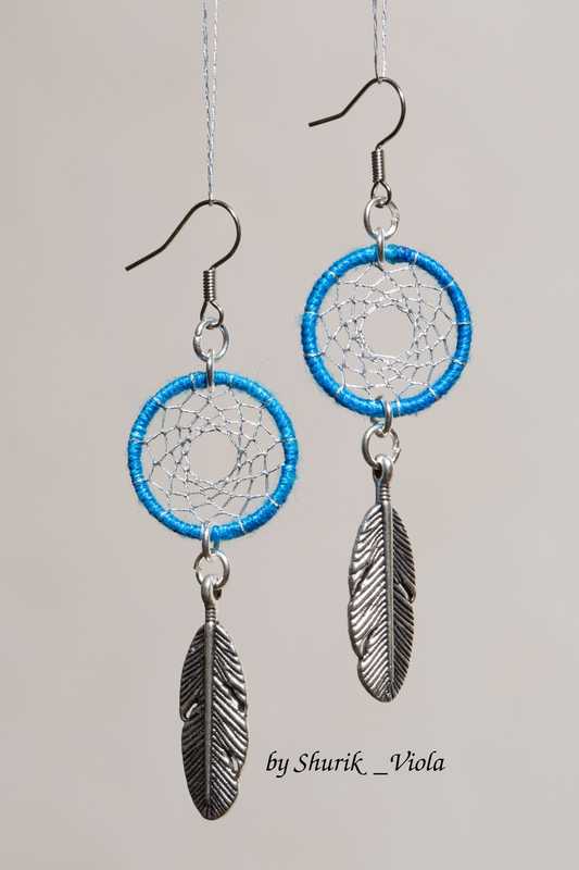 Earrings dreamcatchers / Boucles d'oreille en forme d'attrape rêves - Shurik Viola