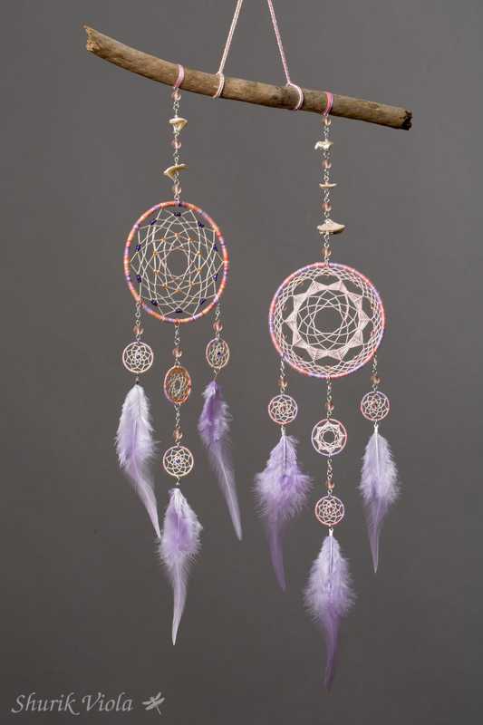 Set of dreamcatchers "Sunset" and "Morning star"  / Ensemble des attrape rêves "Coucher du soleil" et " L'étoile du matin"  - Shurik Viola