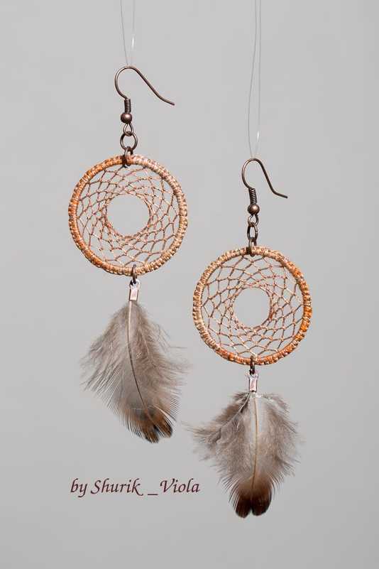 Earrings dreamcatchers / Boucles d'oreille en forme d'attrape rêves - Shurik Viola