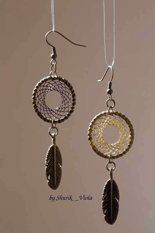Earrings dreamcatchers / Boucles d'oreille en forme d'attrape rêves - Shurik Viola