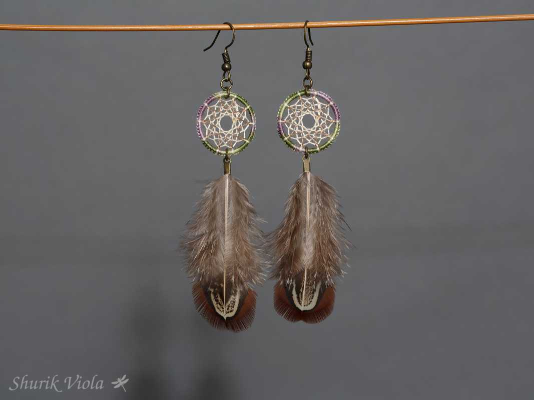 Earrings dreamcatchers / Boucles d'oreilles en forme d'attrape rêves - Shurik Viola