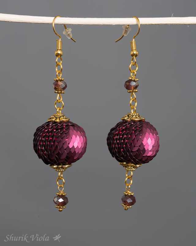 Boucles d'oreilles en paillettes - Shurik Viola