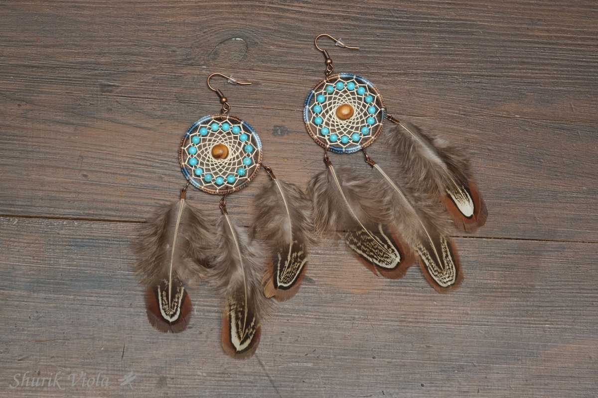 Earrings dreamcatchers / Boucles d'oreilles en forme d'attrape rêves