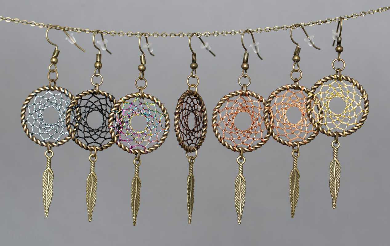 Earrings dreamcatchers / Boucles d'oreilles en forme d'attrape rêves - Shurik Viola