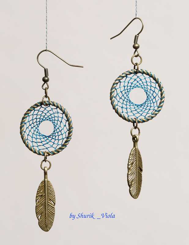 Earrings dreamcatchers / Boucles d'oreille en forme d'attrape rêves - Shurik Viola