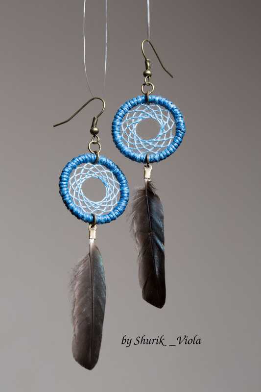 Earrings dreamcatchers / Boucles d'oreille en forme d'attrape rêves - Shurik Viola