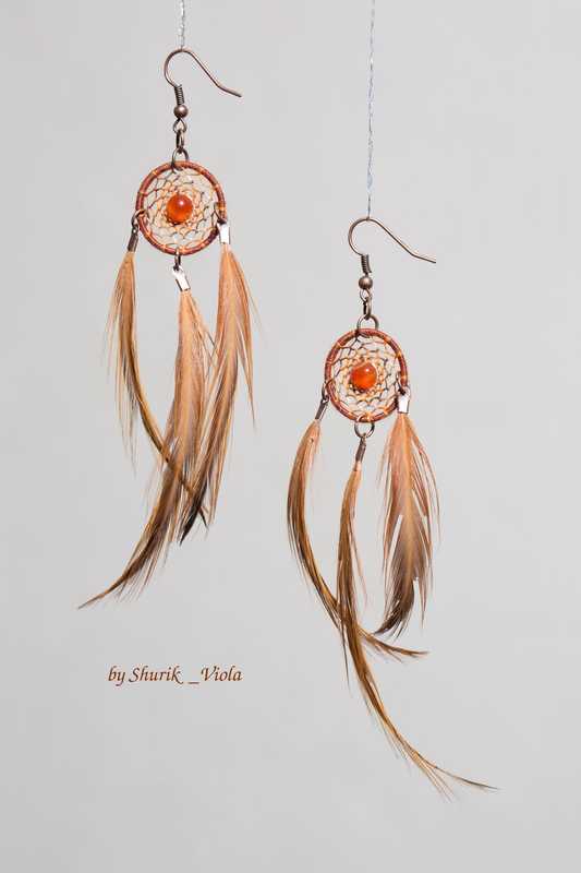 Earrings dreamcatchers / Boucles d'oreille en forme d'attrape rêves - Shurik Viola