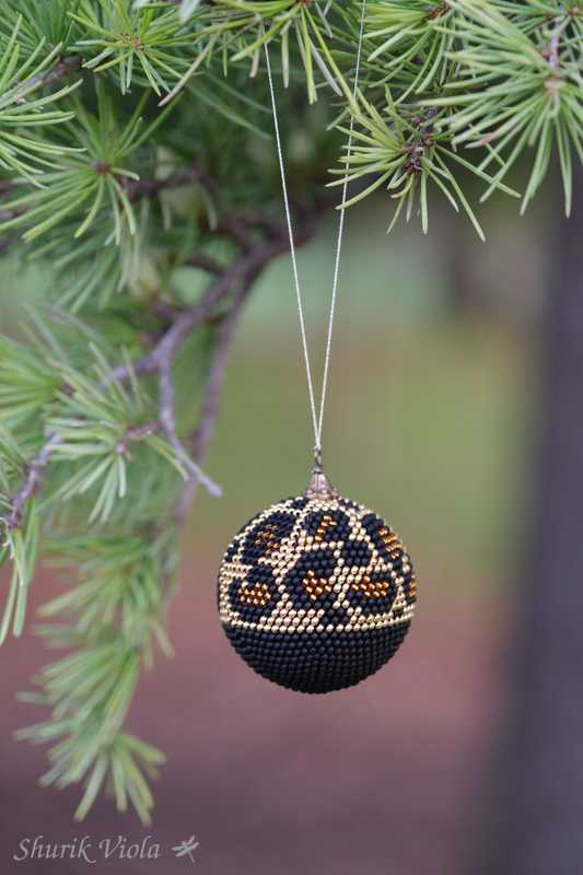 Boule de Noël Safari Léopard doré / Christmas ball Safari Golden leopard