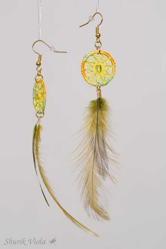 Earrings dreamcatchers / Boucles d'oreilles en forme d'attrape rêves - Shurik Viola