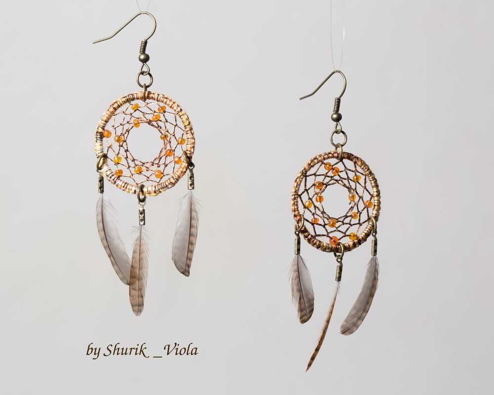 Earrings dreamcatchers / Boucles d'oreille en forme d'attrape rêves - Shurik Viola