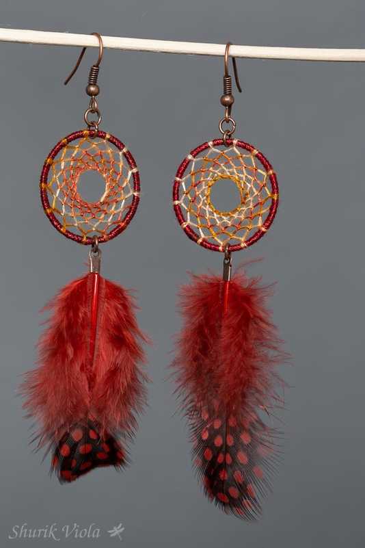 Earrings dreamcatchers / Boucles d'oreilles en forme d'attrape rêves - Shurik Viola
