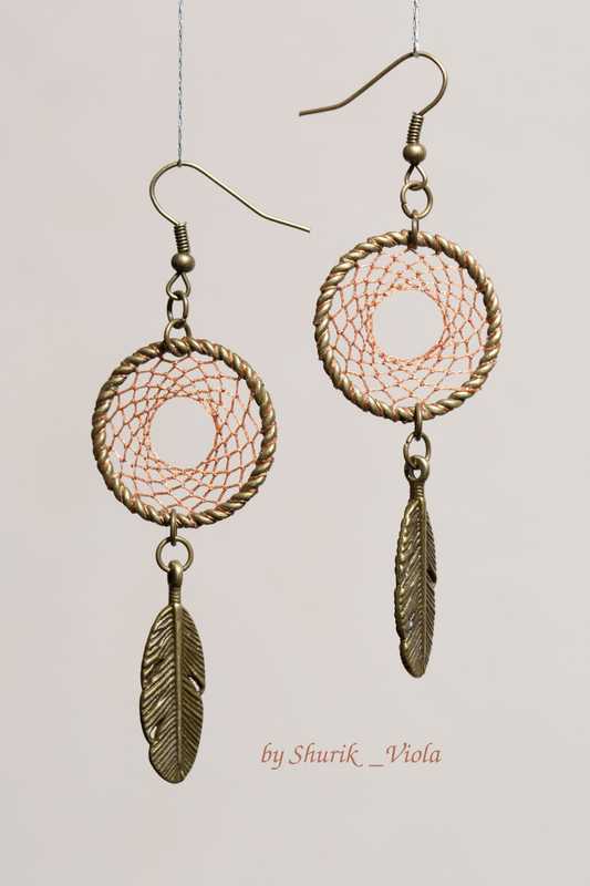 Earrings dreamcatchers / Boucles d'oreille en forme d'attrape rêves - Shurik Viola