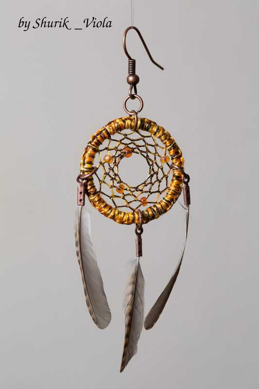Earrings dreamcatchers / Boucles d'oreille en forme d'attrape rêves - Shurik Viola