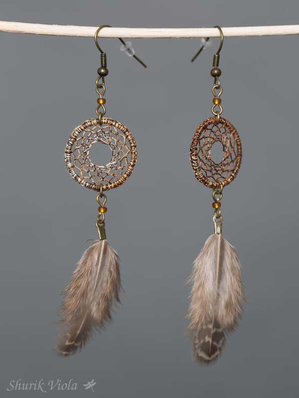 Earrings dreamcatcher / Boucles d'oreilles en forme d'attrape rêves - Shurik Viola