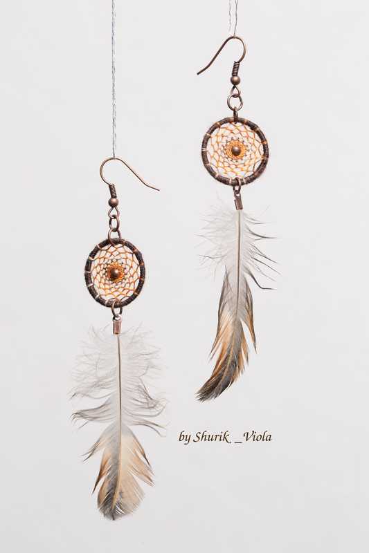 Earrings dreamcatchers / Boucles d'oreille en forme d'attrape rêves - Shurik Viola
