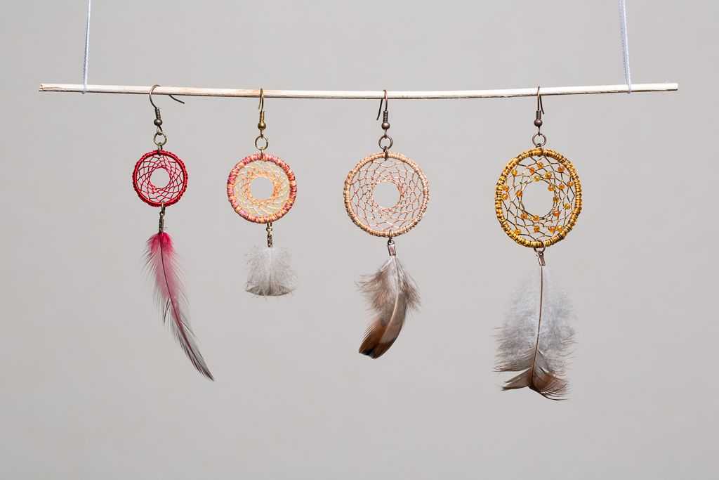 Earrings dreamcatchers / Boucles d'oreille en forme d'attrape rêves - Shurik Viola
