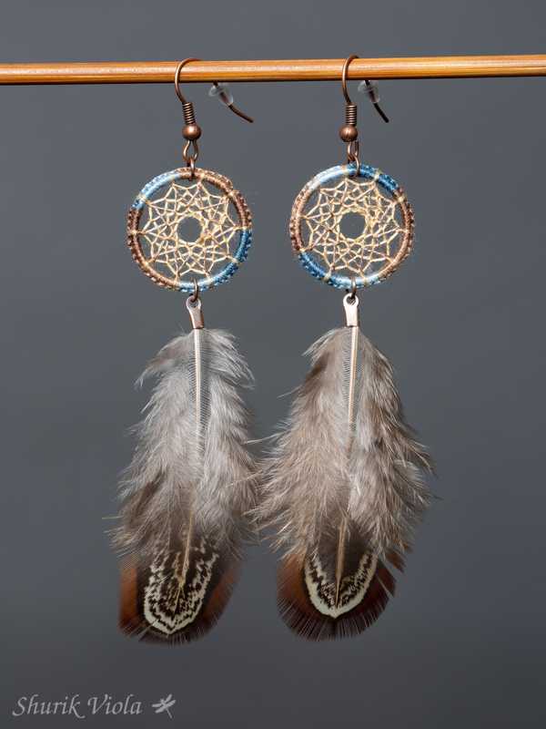 Earrings dreamcatchers / Boucles d'oreilles en forme d'attrape rêves - Shurik Viola