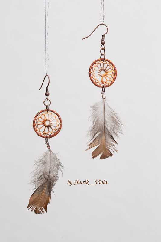 Earrings dreamcatchers / Boucles d'oreille en forme d'attrape rêves - Shurik Viola