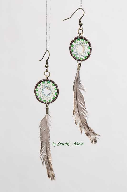 Earrings dreamcatchers / Boucles d'oreille en forme d'attrape rêves - Shurik Viola