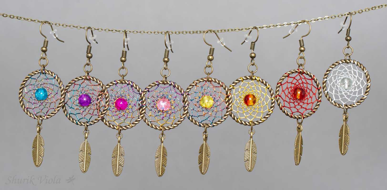 Earrings dreamcatchers / Boucles d'oreilles en forme d'attrape rêves - Shurik Viola
