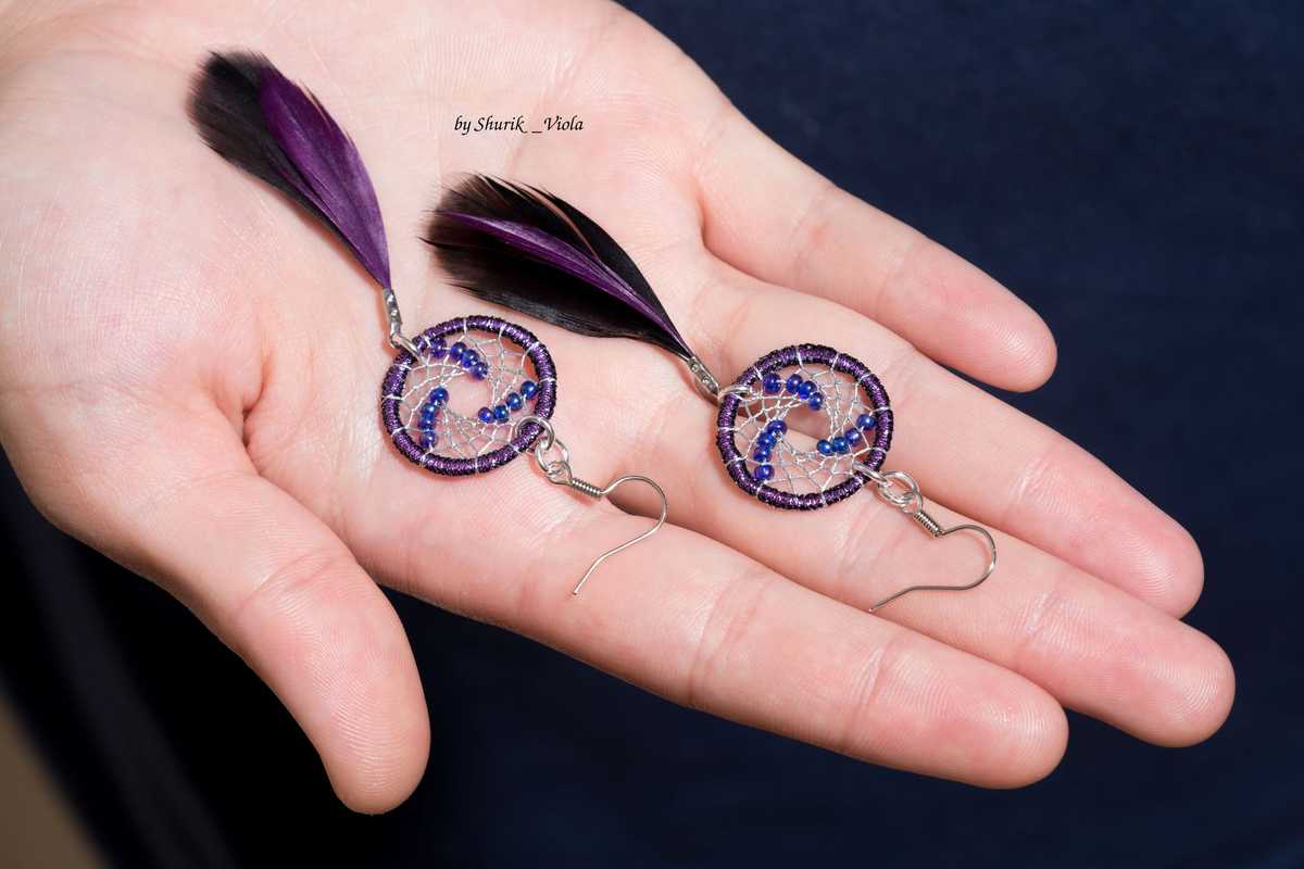 Earrings dreamcatchers / Boucles d'oreille en forme d'attrape rêves - Shurik Viola
