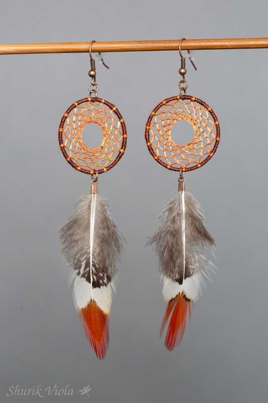 Earrings dreamcatchers / Boucles d'oreilles en forme d'attrape rêves - Shurik Viola