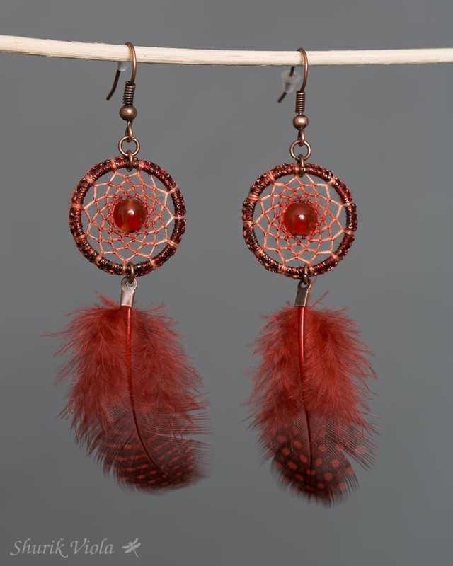 Earrings dreamcatchers / Boucles d'oreilles en forme d'attrape rêves - Shurik Viola