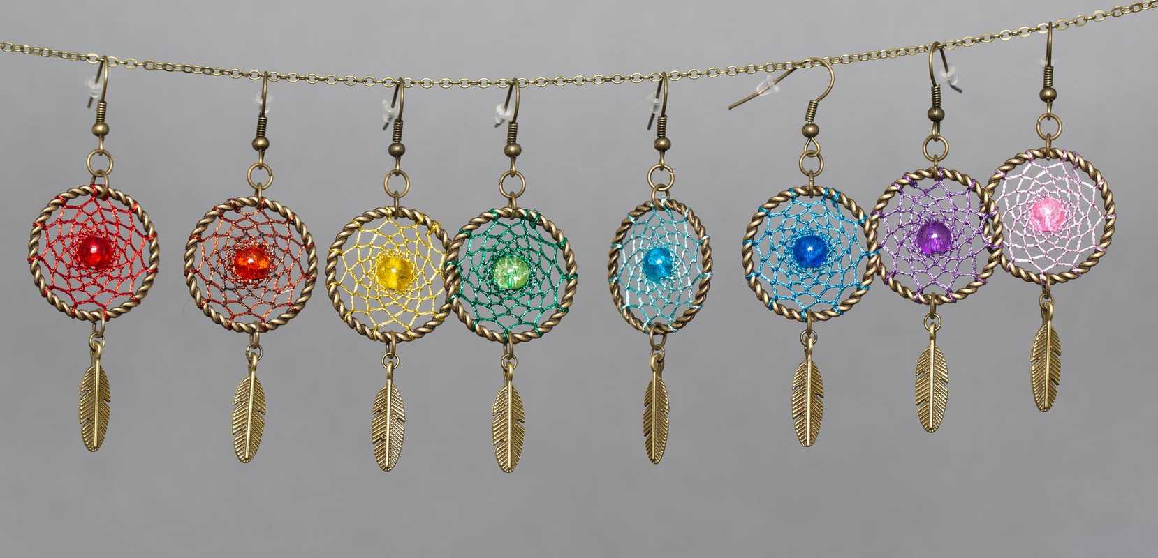 Earrings dreamcatchers / Boucles d'oreilles en forme d'attrape rêves - Shurik Viola