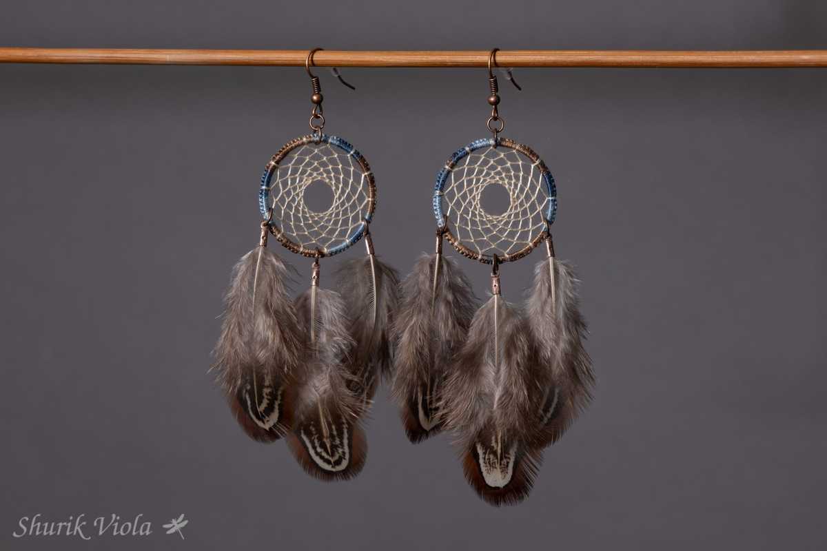 Earrings dreamcatchers / Boucles d'oreilles en forme d'attrape rêves