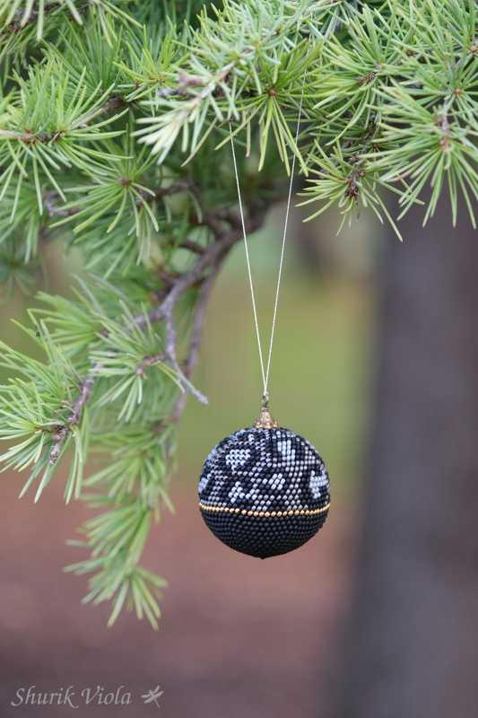Boule de Noël Safari Panthère noire / Christmas ball Safari Black Panther