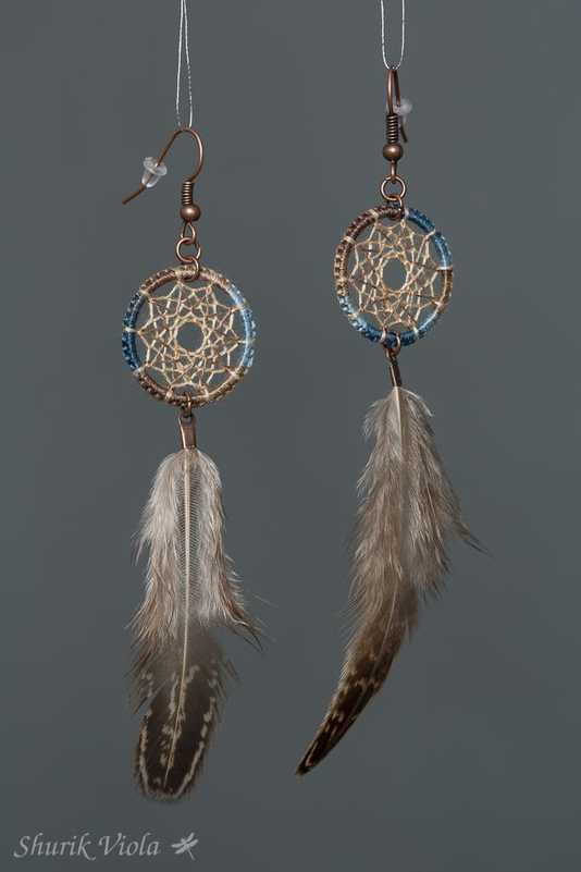 Earrings dreamcatchers / Boucles d'oreilles en forme d'attrape rêves - Shurik Viola