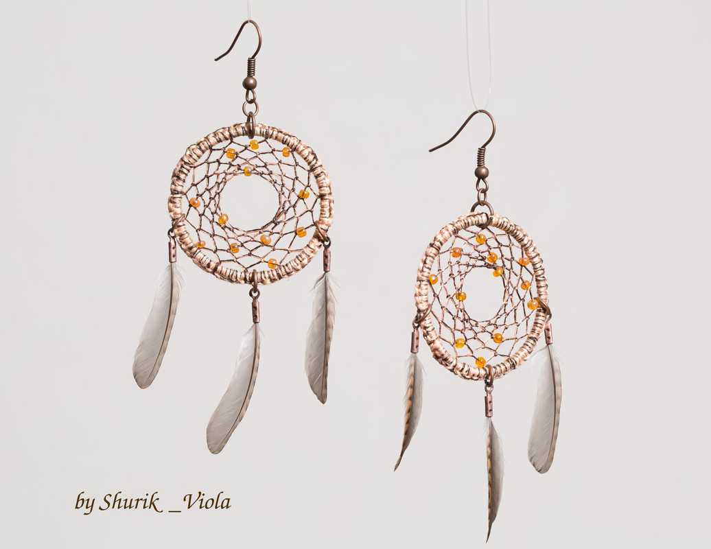 Earrings dreamcatchers / Boucles d'oreille en forme d'attrape rêves - Shurik Viola