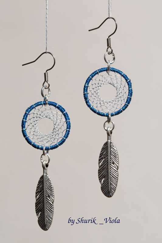 Earrings dreamcatchers / Boucles d'oreille en forme d'attrape rêves - Shurik Viola